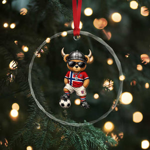 Norway Soccer Fan Crystal Glass Ornament Cool Viking Bear Nordic Football Norwegian Flag TS10 Print Your Wear