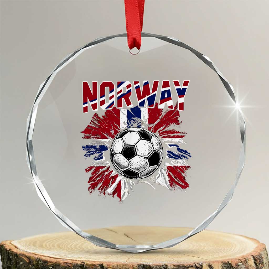 Norway Soccer Fan Crystal Glass Ornament Norwegian Football Supporter Fan Gift TS14 Transparent Glass 3'' Circle Print Your Wear