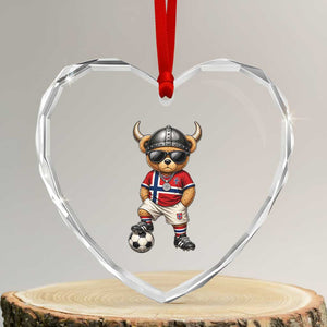 Norway Soccer Fan Heart Crystal Glass Ornament Cool Viking Bear Nordic Football Norwegian Flag TS10 Transparent Glass 3'' Heart Print Your Wear