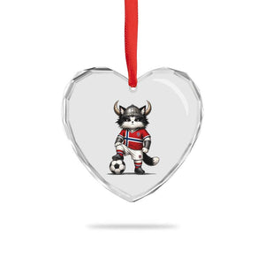 Norway Soccer Fan Heart Crystal Glass Ornament Cute Viking Cat Norwegian Flag Nordic Football Lovers TS10 Print Your Wear