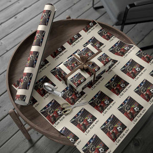 Norway Soccer Football Fan Norge Norwegian Flag Wrapping Paper Roll Funny Raccoon I Live Here Now TS14 Beige Print Your Wear