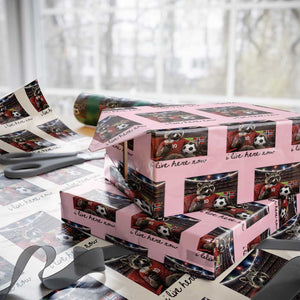 Norway Soccer Football Fan Norge Norwegian Flag Wrapping Paper Roll Funny Raccoon I Live Here Now TS14 Light Pink Print Your Wear