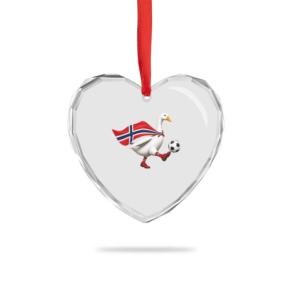 Norway Soccer Goose Heart Crystal Glass Ornament Norwegian Flag Patriotic Football Fan Graphic TS10 Print Your Wear