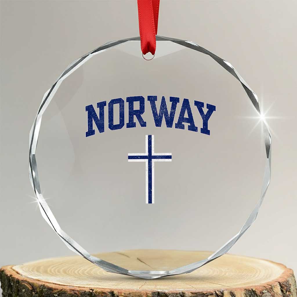 Norway Vintage Soccer Design The Nordic Cross Flag Crystal Glass Ornament TS11 Transparent Glass 3'' Circle Print Your Wear