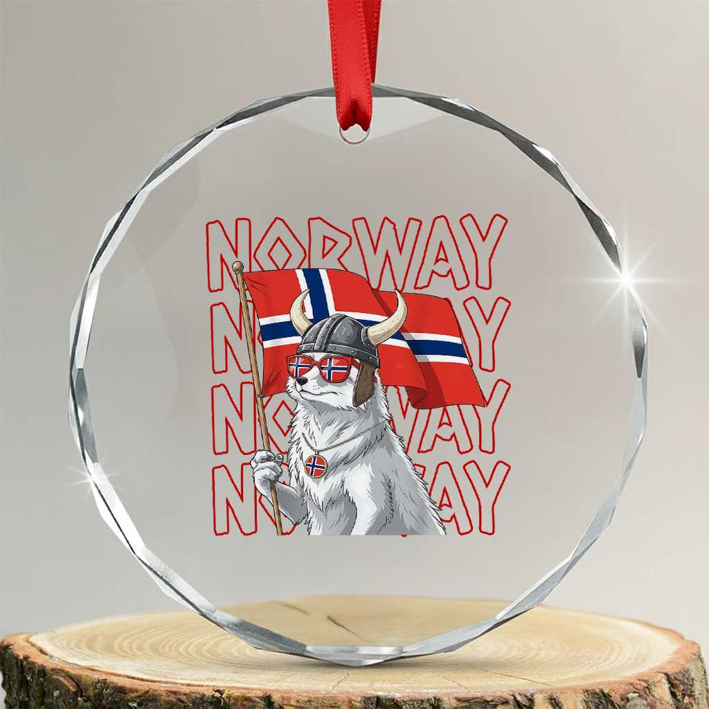 Norwegian Forest Cat Norway Flag Norge Pride Crystal Glass Ornament TS14 Transparent Glass 3'' Circle Print Your Wear