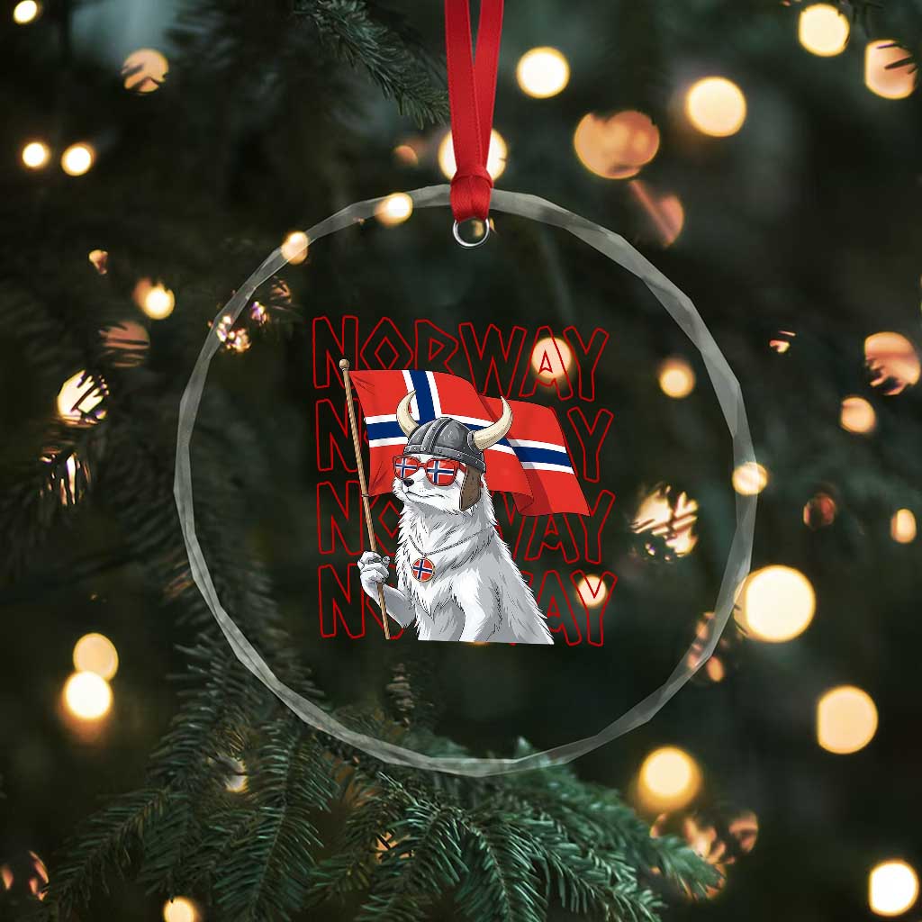 Norwegian Forest Cat Norway Flag Norge Pride Crystal Glass Ornament TS14 Print Your Wear