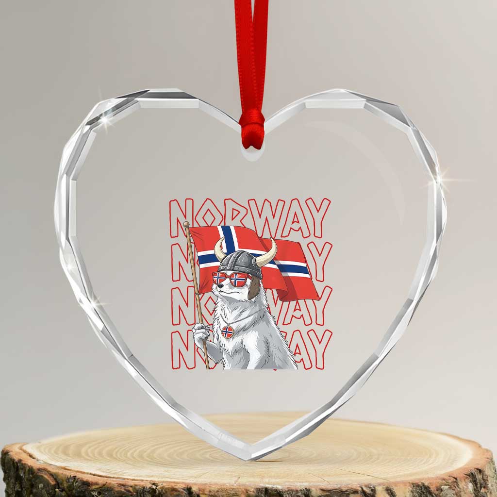 Norwegian Forest Cat Norway Flag Norge Pride Heart Crystal Glass Ornament TS14 Transparent Glass 3'' Heart Print Your Wear