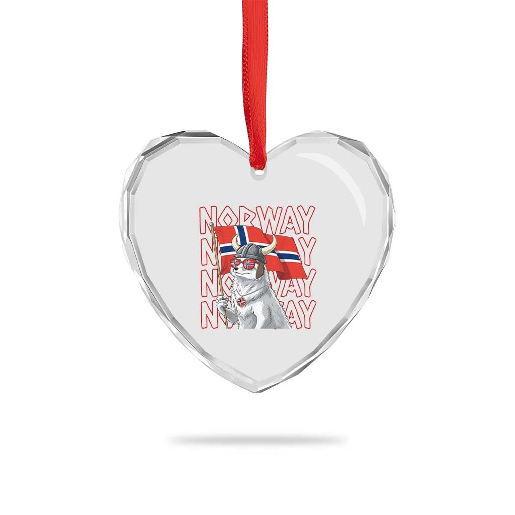 Norwegian Forest Cat Norway Flag Norge Pride Heart Crystal Glass Ornament TS14 Print Your Wear