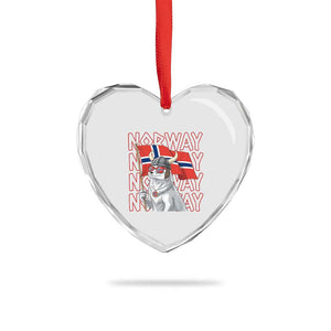 Norwegian Forest Cat Norway Flag Norge Pride Heart Crystal Glass Ornament TS14 Print Your Wear