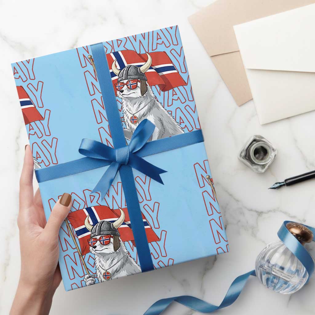 Norwegian Forest Cat Norway Flag Norge Pride Wrapping Paper Roll TS14 Light Blue Print Your Wear