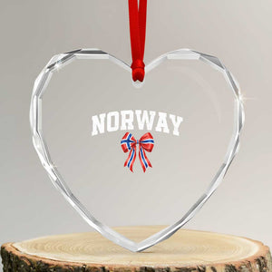 Norwegian Girl Coquette Bow Heart Crystal Glass Ornament Norway Flag Pride Gift TS12 Transparent Glass 3'' Heart Print Your Wear