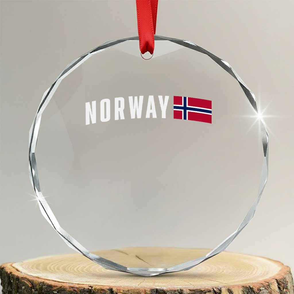 Norwegian Pride Flag Norway Great Gift Crystal Glass Ornament TS14 Transparent Glass 3'' Circle Print Your Wear