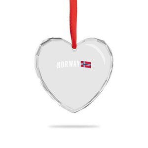 Norwegian Pride Flag Norway Great Gift Heart Crystal Glass Ornament