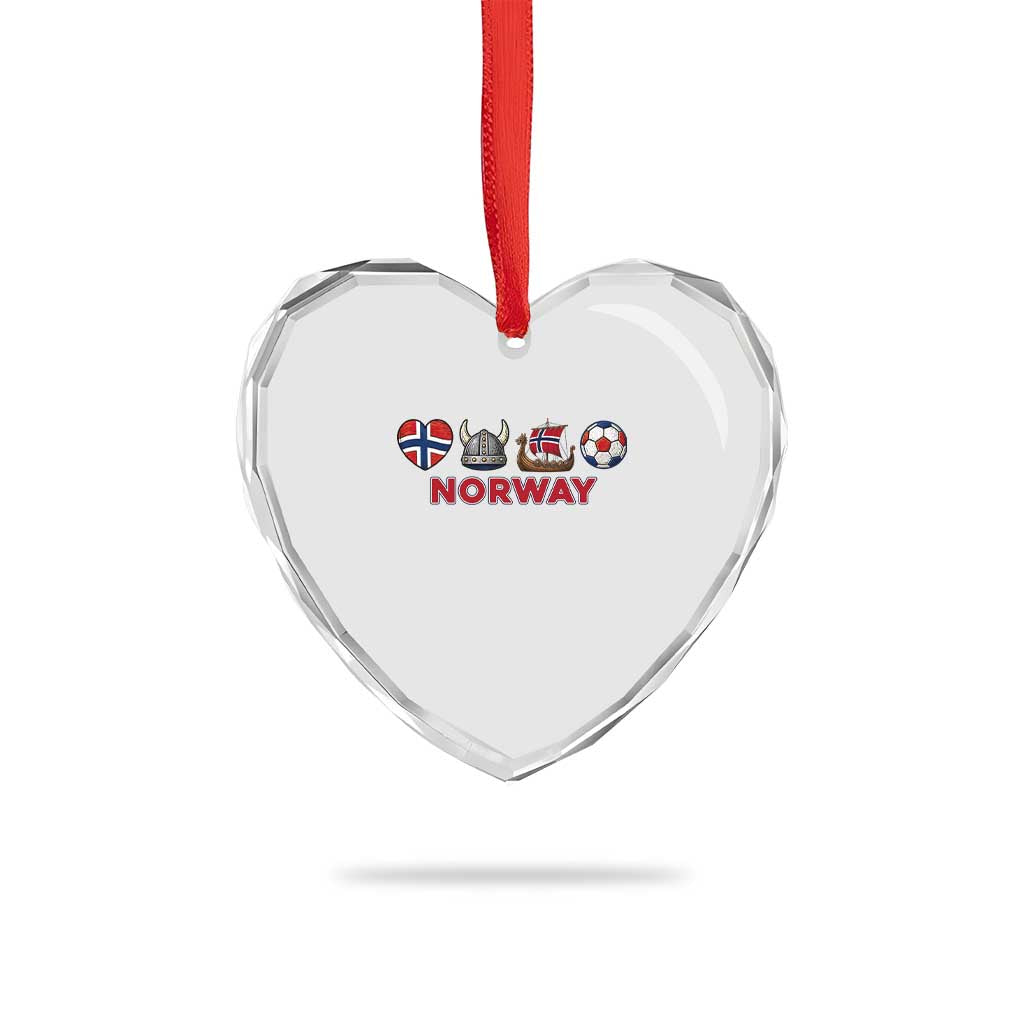 Norwegian Pride Heart Crystal Glass Ornament Norway Soccer Football Supporter Gift TS12 Print Your Wear