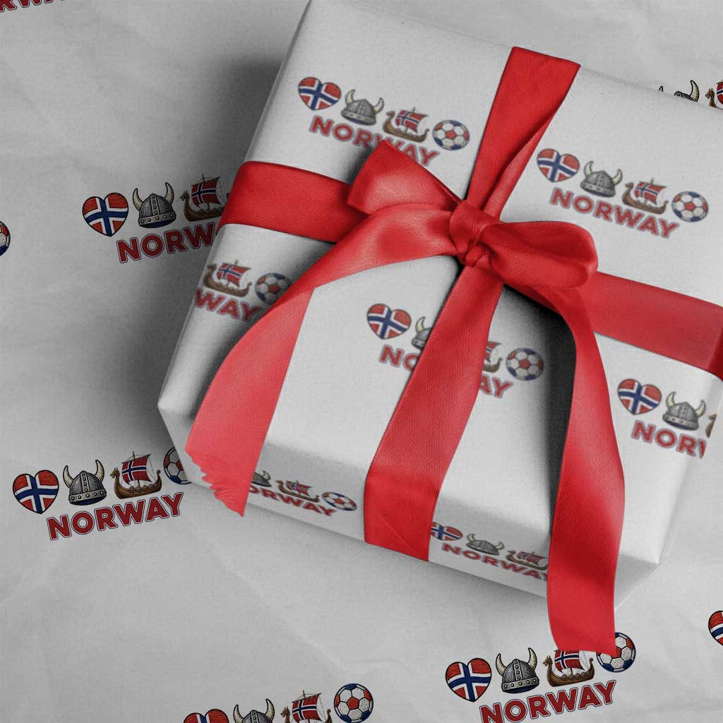 Norwegian Pride Wrapping Paper Roll Norway Soccer Football Supporter Gift TS12 White Print Your Wear