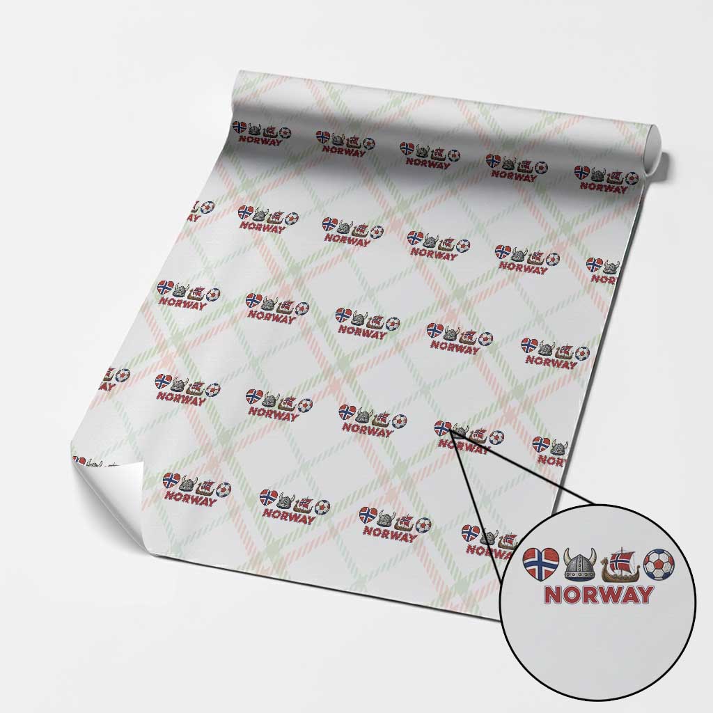 Norwegian Pride Wrapping Paper Roll Norway Soccer Football Supporter Gift TS12 Christmas Plaid Print Your Wear
