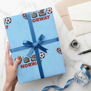 Norwegian Pride Wrapping Paper Roll Norway Soccer Football Supporter Gift TS12 Light Blue Print Your Wear