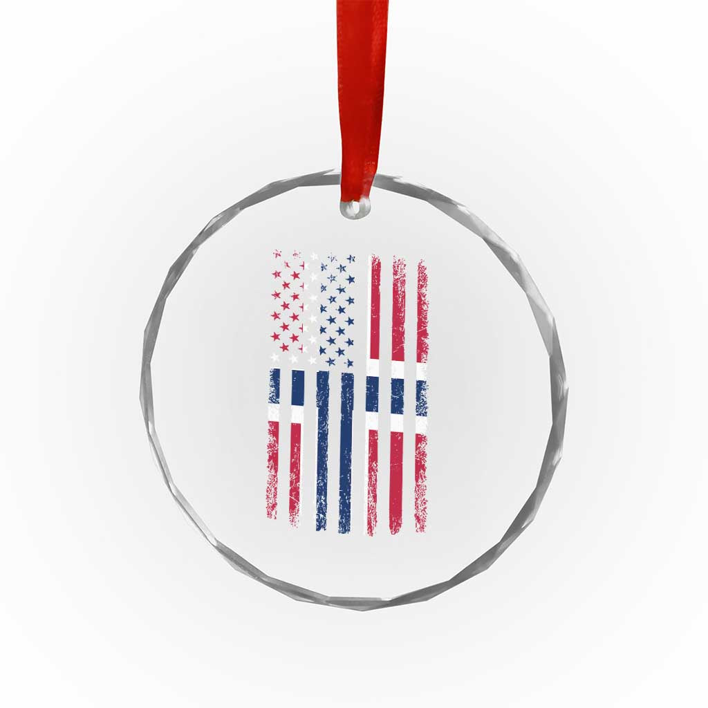 Norwegian Roots Half American Flag USA Norway Pride Crystal Glass Ornament TS14 Print Your Wear