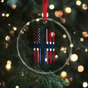 Norwegian Roots Half American Flag USA Norway Pride Crystal Glass Ornament TS14 Print Your Wear
