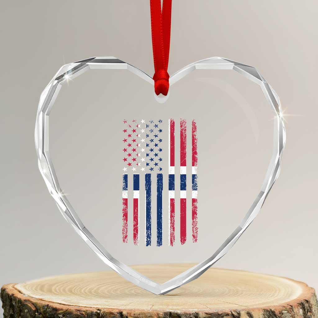 Norwegian Roots Half American Flag USA Norway Pride Heart Crystal Glass Ornament TS14 Transparent Glass 3'' Heart Print Your Wear