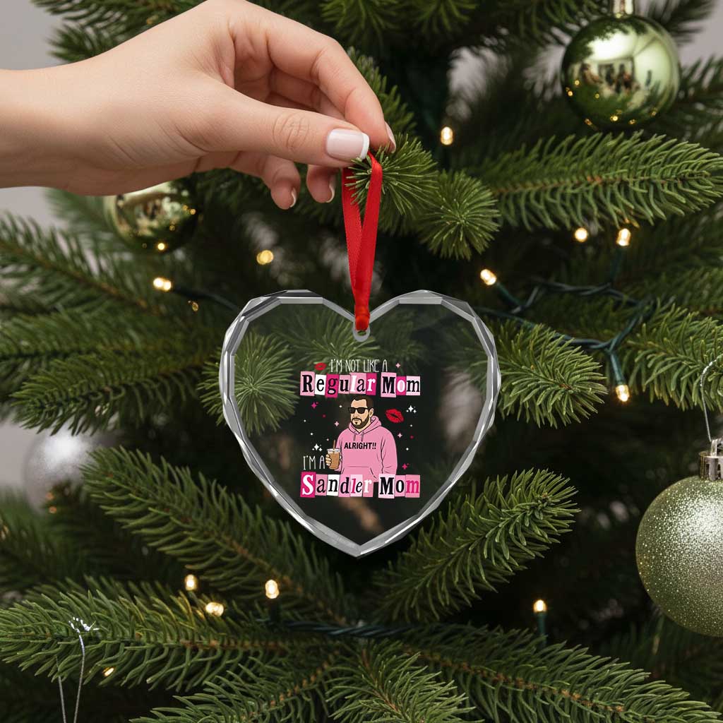 Not A Regular Mom I'm A Sandler Mom Heart Crystal Glass Ornament Retro Movie Actor Adam Fan TS10 Print Your Wear