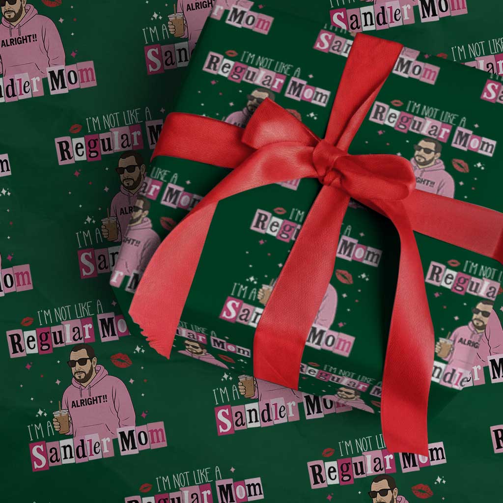 Not A Regular Mom I'm A Sandler Mom Wrapping Paper Roll Retro Movie Actor Adam Fan TS10 Green Print Your Wear