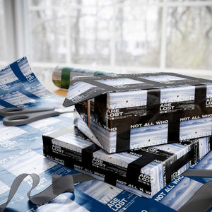 Not All Those Who Wander Are Lost Nihilist Penguin Wrapping Paper Roll Existential Deep Emotional Meme Deep Thinkers TS02 Black Print Your Wear