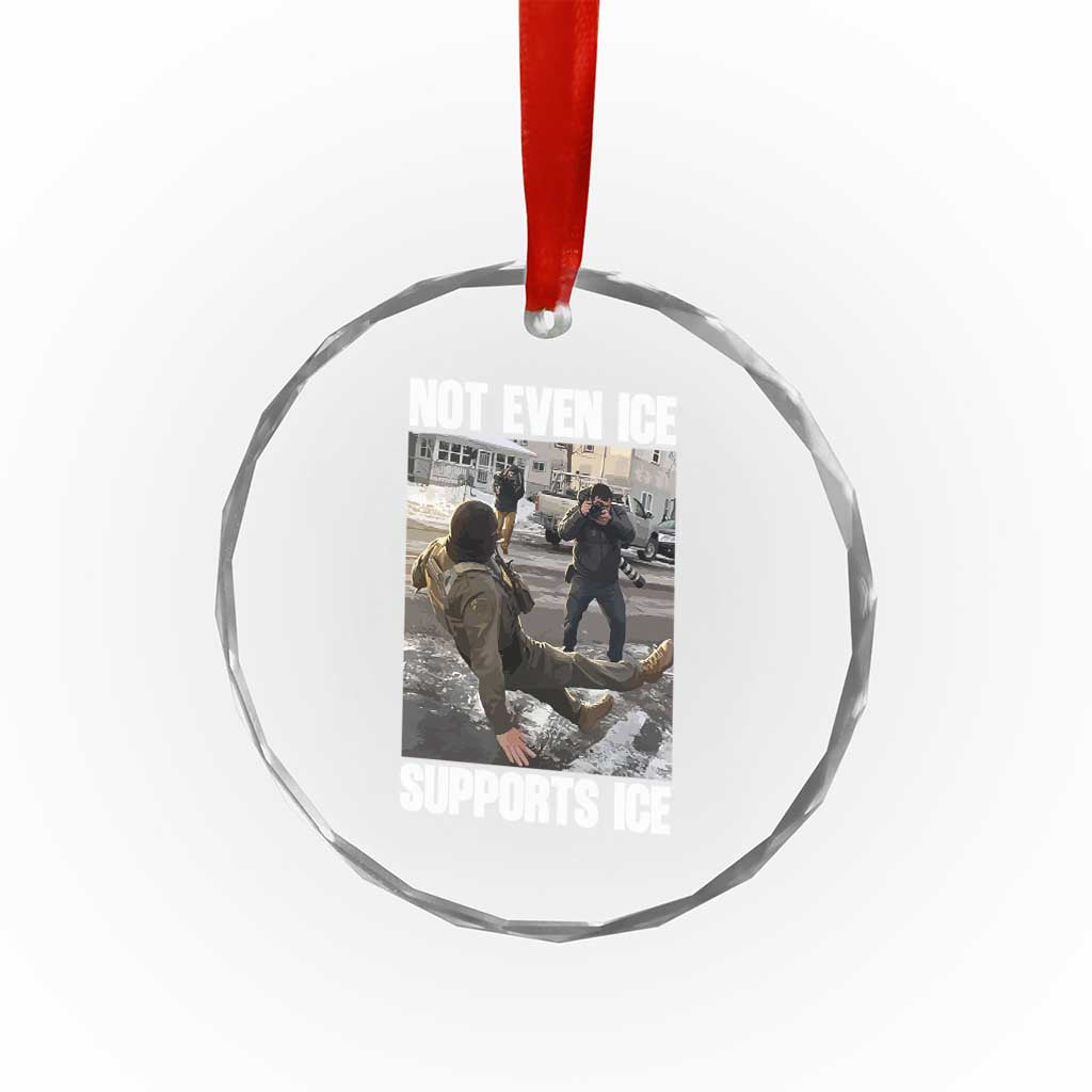 Not Even Ice Supports Ice Crystal Glass Ornament Viral Political Ice Slipping Meme Against Ice Satire TS02 Print Your Wear