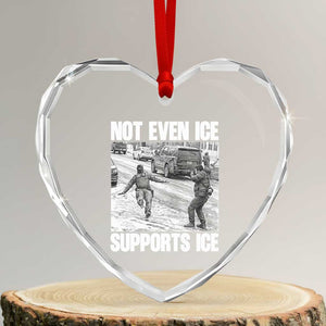 Not Even Ice Supports Ice Heart Crystal Glass Ornament Viral Political Ice Slipping Captured Meme Against Ice TS02 Transparent Glass 3'' Heart Print Your Wear
