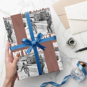 Not Even Ice Supports Ice Wrapping Paper Roll Viral Political Ice Slipping Captured Meme Against Ice TS02 Mocha Print Your Wear