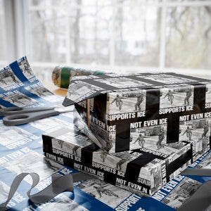 Not Even Ice Supports Ice Wrapping Paper Roll Viral Political Ice Slipping Captured Meme Against Ice TS02 Black Print Your Wear