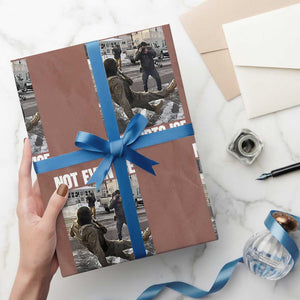 Not Even Ice Supports Ice Wrapping Paper Roll Viral Political Ice Slipping Meme Against Ice Satire TS02 Mocha Print Your Wear