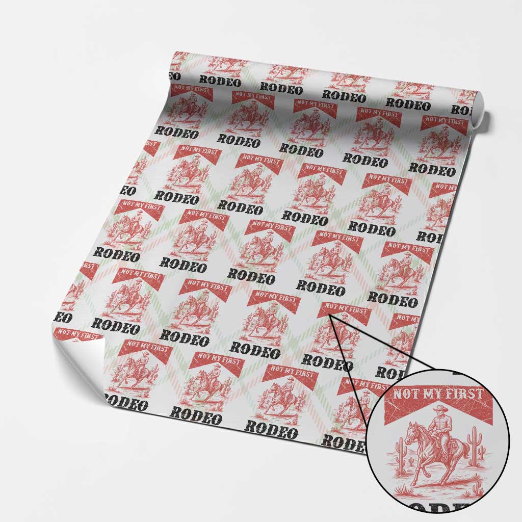 Not My First Rodeo Vintage Cowboy Graphic Wrapping Paper Roll Retro Western Desert Scene with Horse and Cactus TS02 Christmas Plaid Print Your Wear