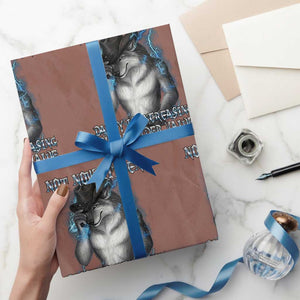 Not Now Kitten Daddy Increasing Shareholder Value Wrapping Paper Roll Funny Werewolf Meme Sarcastic TS14 Mocha Print Your Wear