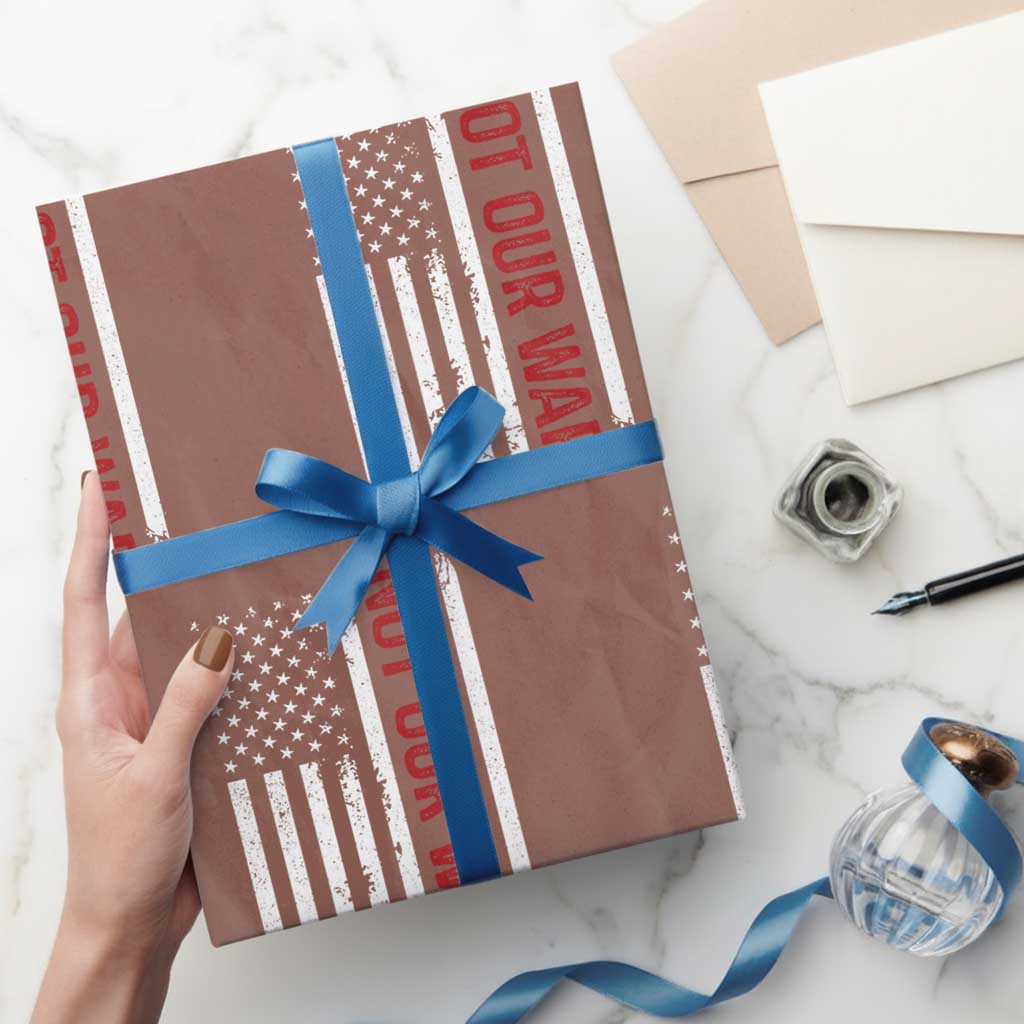 Not Our War Vintage American Flag Wrapping Paper Roll Pacifists Peace TS11 Mocha Print Your Wear