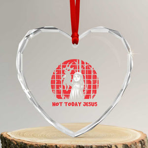 Not Today Jesus Heart Crystal Glass Ornament Gothic Dark Art Pastel Goth Creepy Graphic