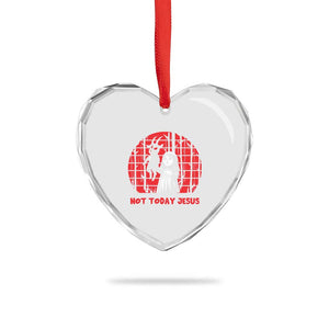 Not Today Jesus Heart Crystal Glass Ornament Gothic Dark Art Pastel Goth Creepy Graphic