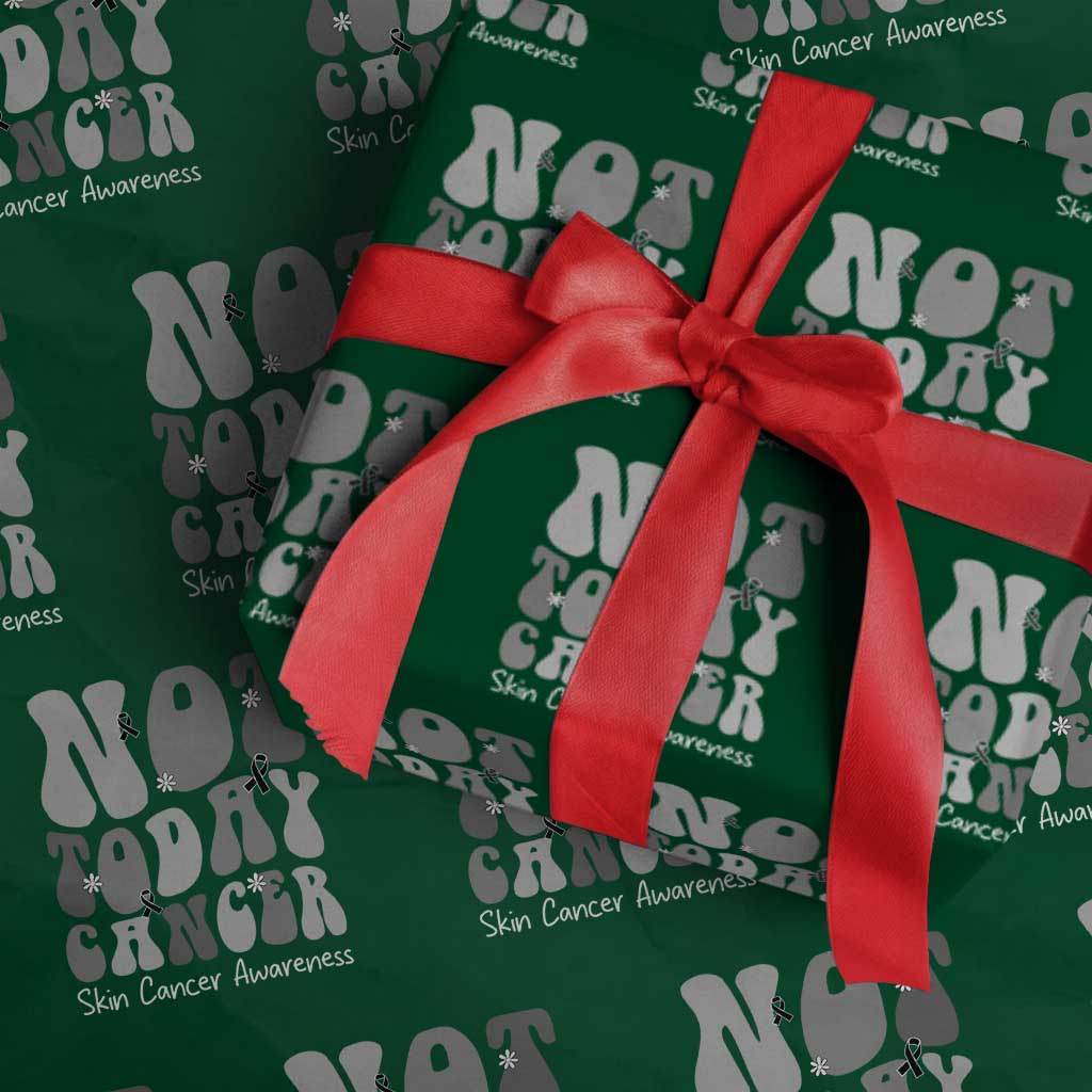 Not Today Melanoma Warrior Skeleton Cancer Fighter Wrapping Paper Roll TS12 Green Print Your Wear
