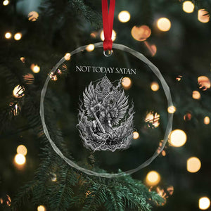 Not Today Satan Crystal Glass Ornament Saint Michael Fights Evil TS12 Print Your Wear