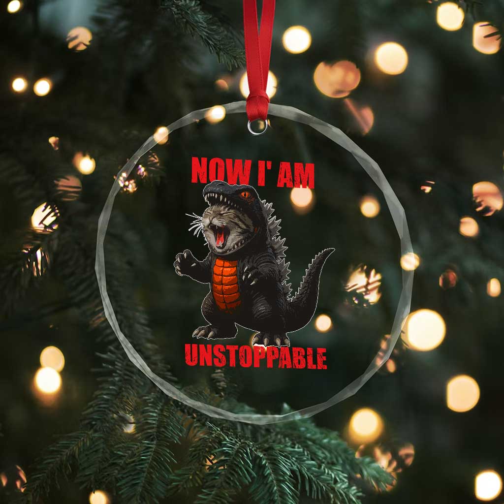 Now I Am Unstoppable Crystal Glass Ornament Funny Cat Japanese Anime Kawaii TS14 Print Your Wear