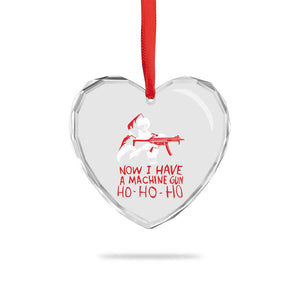 Now I Have A Machine Gun Heart Crystal Glass Ornament Funny Retro Christmas 90s Movie Santa Gun Lovers TS10 Print Your Wear