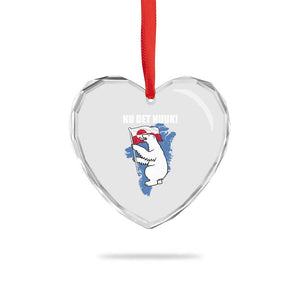 Nu Det Nuuk Nows Enough Heart Crystal Glass Ornament Funny Saying Bear Greenlandic Flag TS11 Print Your Wear
