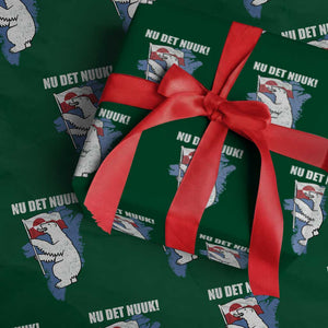 Nu Det Nuuk Nows Enough Wrapping Paper Roll Funny Saying Bear Greenlandic Flag TS11 Green Print Your Wear