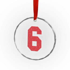 Number 6 Crystal Glass Ornament Fan Varsity Sports Team 67 Jersey Number TS11 Print Your Wear