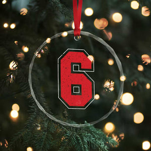 Number 6 Crystal Glass Ornament Fan Varsity Sports Team 67 Jersey Number TS11 Print Your Wear