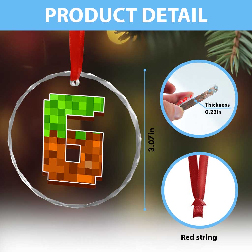 Number 6 Crystal Glass Ornament Game Matching 67 Meme Costume 6th Birthday 6 Years TS10 Print Your Wear