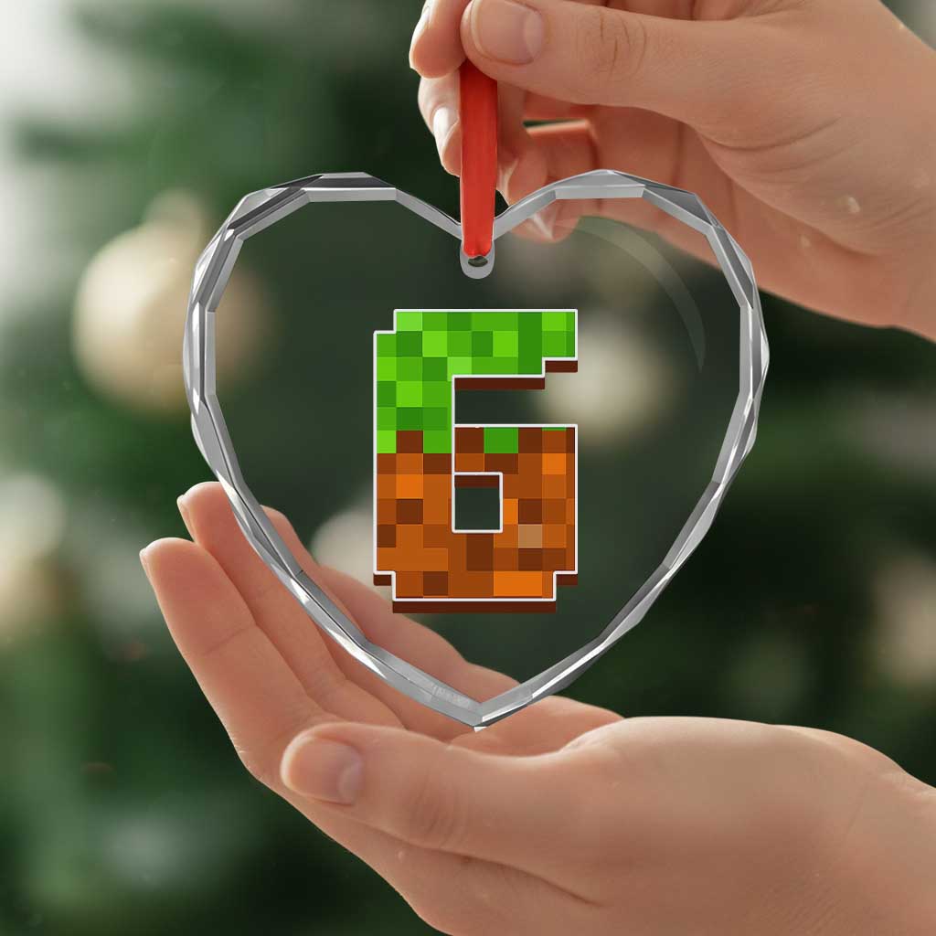 Number 6 Heart Crystal Glass Ornament Game Matching 67 Meme Costume 6th Birthday 6 Years TS10 Print Your Wear
