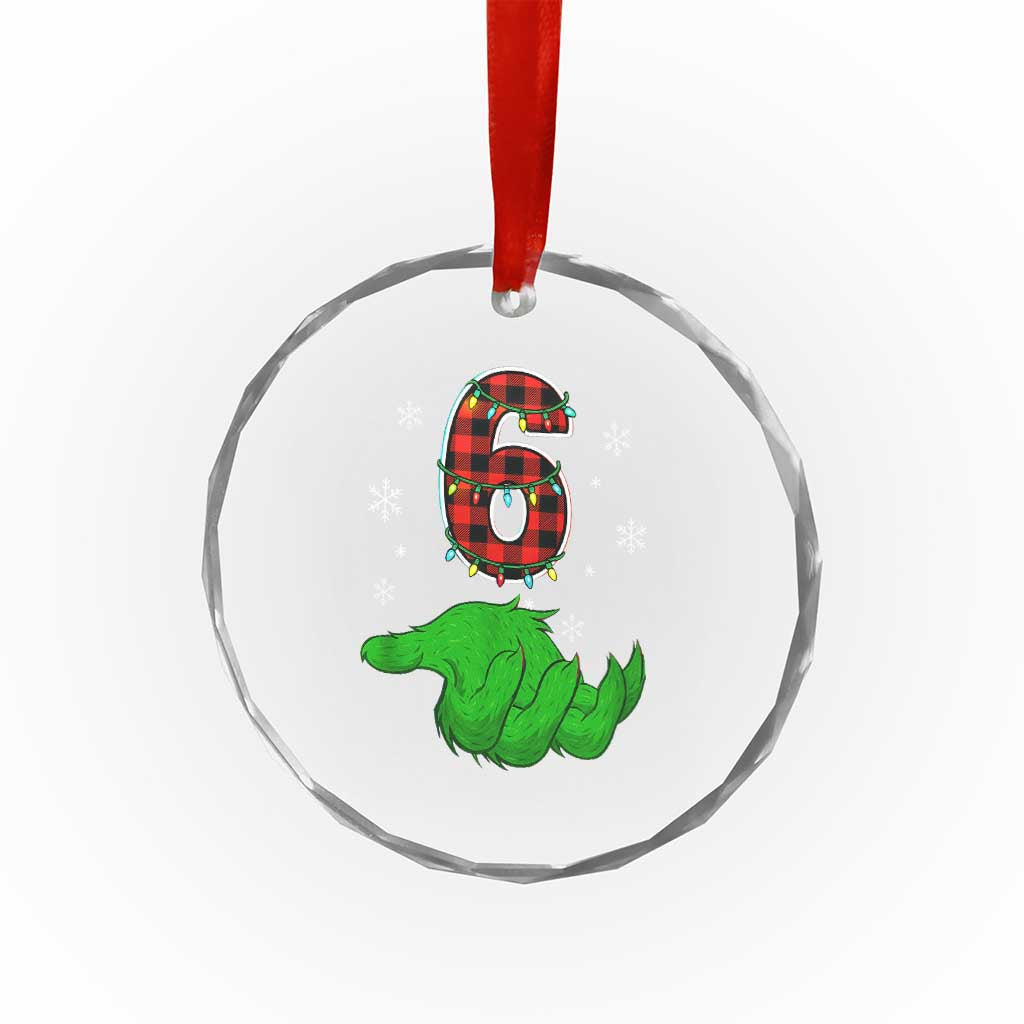 Number 6 Matching 67 Christmas Crystal Glass Ornament Red Plaid Xmas Pajamas Holiday Gen Alpha Slang Meme TS10 Print Your Wear