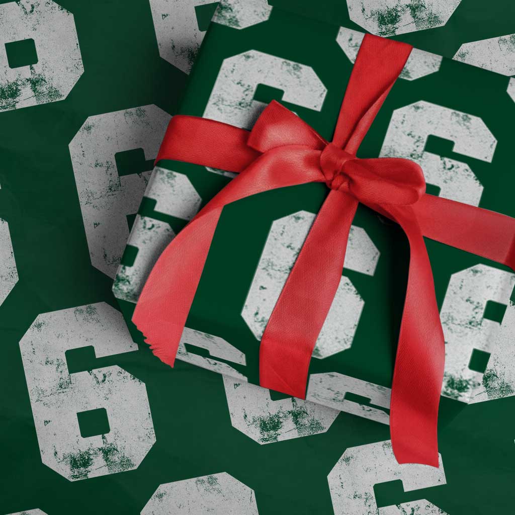 Number 6 Wrapping Paper Roll Matching 67 Meme 6th Birthday 6 Years TS10 Green Print Your Wear
