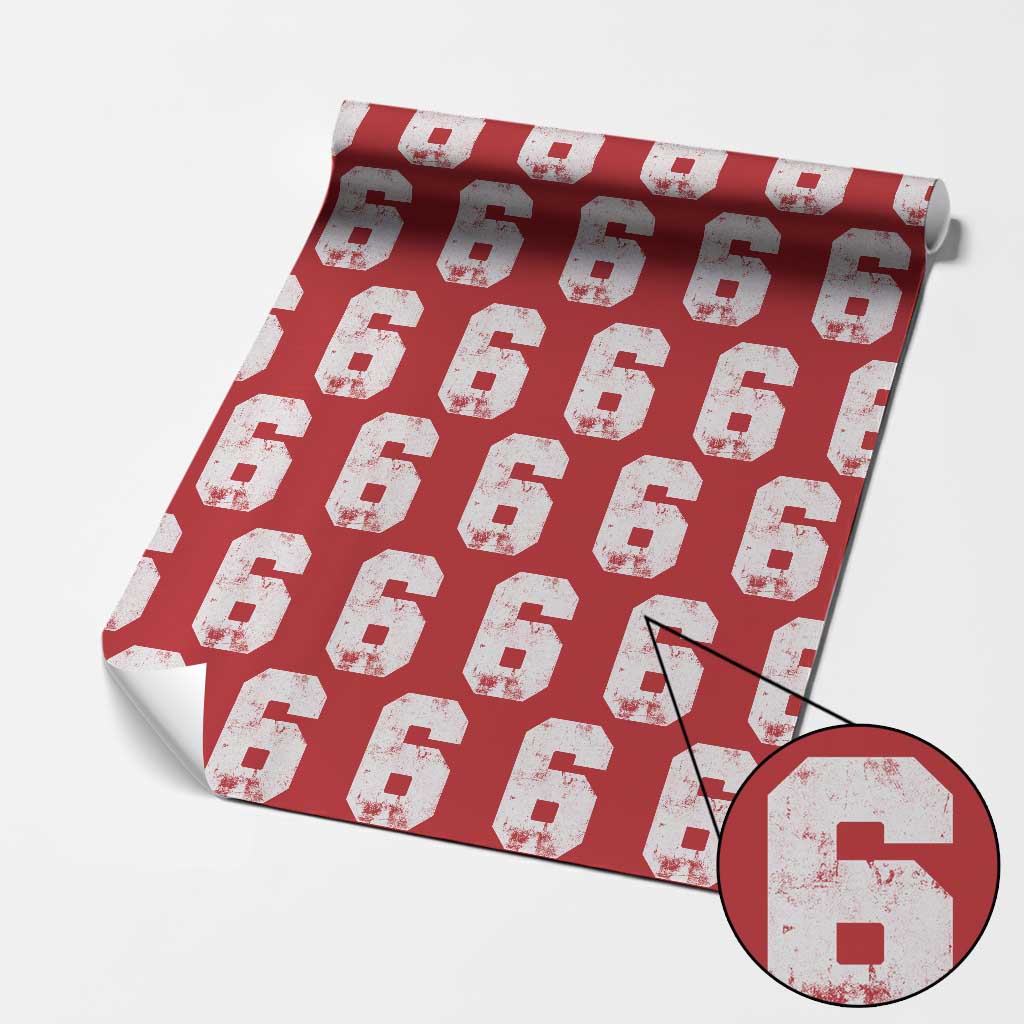Number 6 Wrapping Paper Roll Matching 67 Meme 6th Birthday 6 Years TS10 Red Print Your Wear